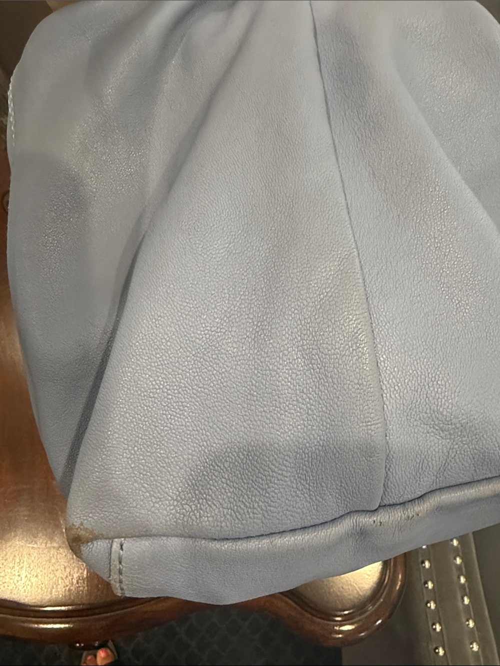 Longchamp Le Pliage Heritage Leather Tote in Light Blue - Picture 8 of 11